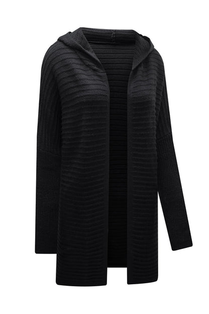 Open Front Longline Hooded Cardigan - XathletiX