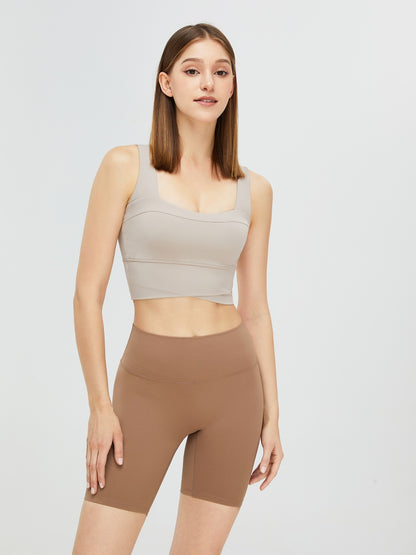 Square Neck Wide Strap Active Bra